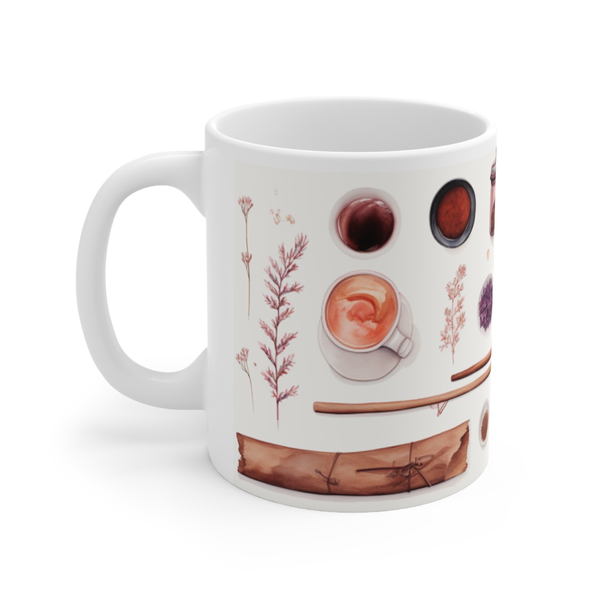 Chinese Tea Mug Herbal Asian Tea Print Tea Lover Gift Coffee Etsy UK