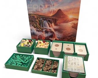 Earth Board Game 3D-Printed Insert: 6-Piece Organizer