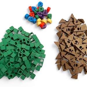 Earth Board Game 3D Tokens – Soil, Leaf Cubes & Player Markers Upgrade - Earth Abundance compatible