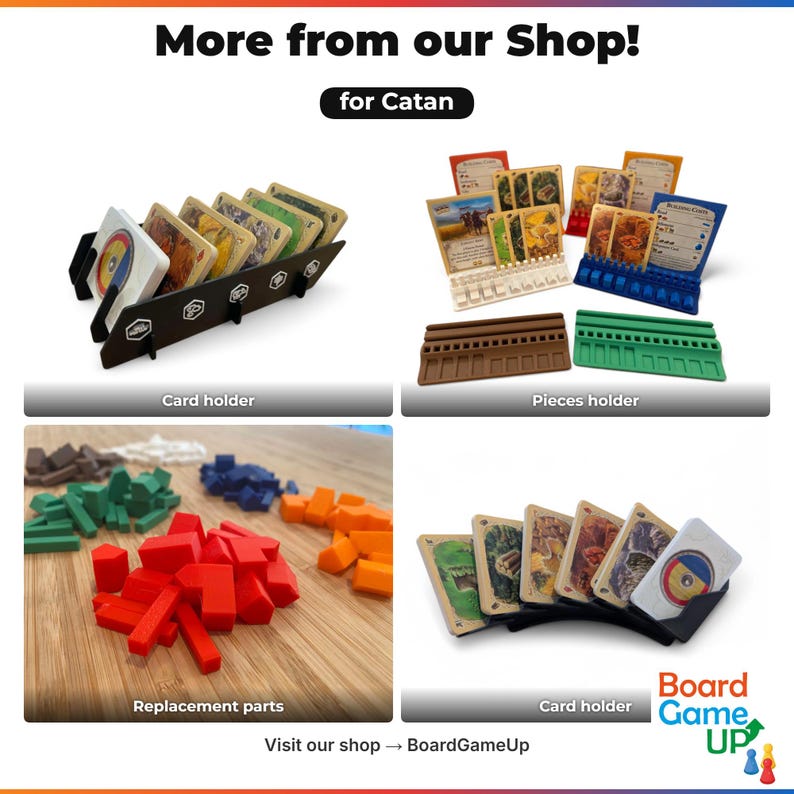 Organizador de cartas de Catan / Colonos de Catan – Ladrillo, Madera, Lana, Grano y Mineral – Compatible con cartas con fundas – Plegable – 11 colores imagen 12