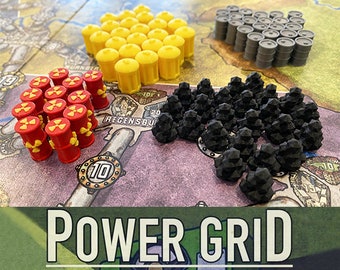 Power Grid 3D Resource Tokens – Complete 84-Piece Upgrade Set