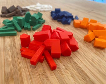 CATAN シーファーラーズ 交換用木材セット - レッド - Etsy 日本