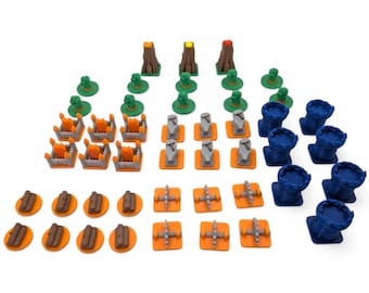 Root Board Game 3D Upgrade Set: Deluxe Orange, Blue & Green Components