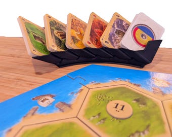 Catan Card Holder | 3D Printed Resource Card Organizer | Board Game Card Tray | Settlers of Catan Accessories | Game Night Table Organizer