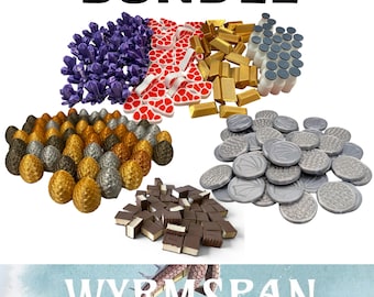Wyrmspan Ultimate Bundle | Resources, Dragon Eggs & Expansion Tokens | 246 pcs Complete Upgrade | Board Game Accessories | Save 30%