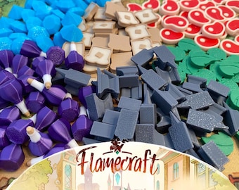 Flamecraft Ressourcen Token Upgrade - 210 Teile - Diamanten, Amboss, Tränke, Blätter, Fleisch & Brot - ersetzen Papptoken