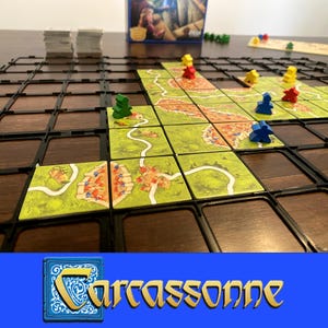 Carcassonne Tile Grid Holder – Pack of 12 – 10 Color Options – Interlocking 3x3 Grids – Also Fits Karak – Board Game Accessory