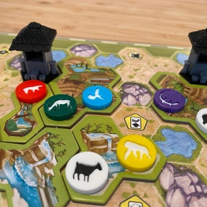 Ark Nova Animal Tokens Set for Base Game and Marine World – Premium Upgraded Disks for Board Game Accessories & Strategy Gameplay