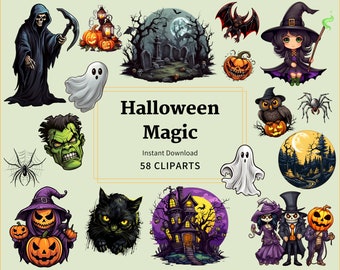 58 Spooky Halloween PNGs Essential Clipart for Haunted Invitations, Fright Night Décor, Horror Blogs, Social Media Posts & Crafting Thrills