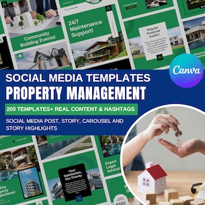 Property Management, Real Estate, Business Templates, Social Media Templates, Canva Templates, Property Marketing, Customizable Templates, Digital Marketing, Ready-to-Use Templates, Professional Templates