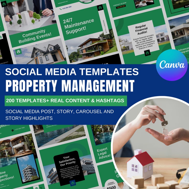 Property Management, Real Estate, Business Templates, Social Media Templates, Canva Templates, Property Marketing, Customizable Templates, Digital Marketing, Ready-to-Use Templates, Professional Templates