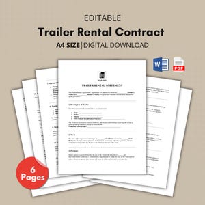 Trailer Rental Contract Template Trailer Lease Agreement Rental Form Trailer Rental Contract Template Trailer Lease Agreement Rental Form