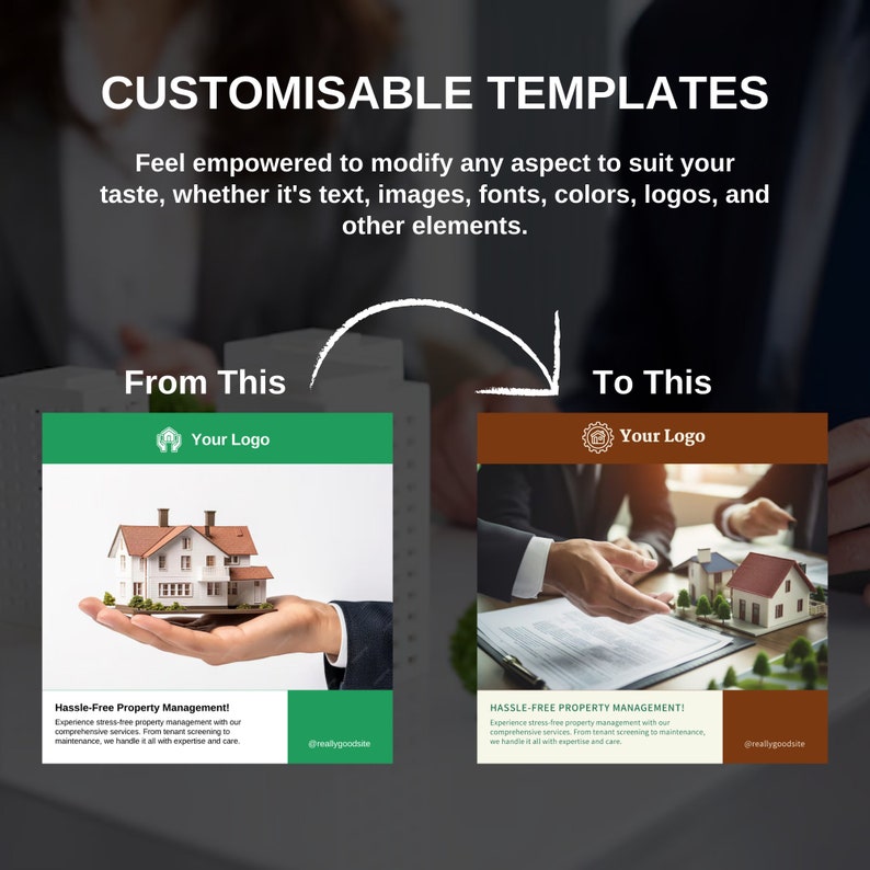 Property Management, Real Estate, Business Templates, Social Media Templates, Canva Templates, Property Marketing, Customizable Templates, Digital Marketing, Ready-to-Use Templates, Professional Templates