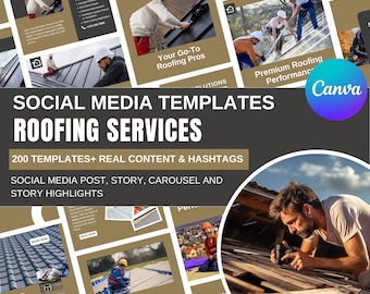 200 Social Media Templates for Roofing Business | Social Media Content For Roofing and Gutter Business | Instagram Template For Roofers!