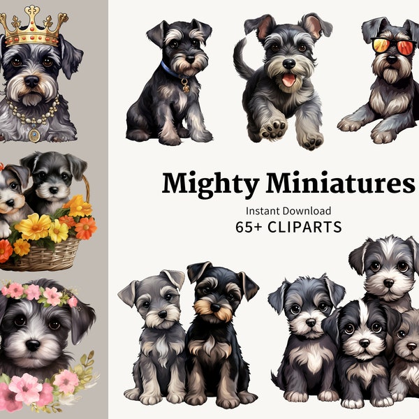 65+ Miniature Schnauzer PNGs | Essential Clipart for Invitations, Pet Diaries, Dog Blogs, Social Media Graphics & Craft Projects