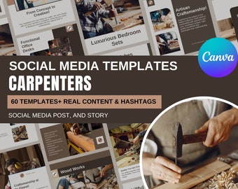 Carpenter Business 60 Social Media Templates 30 Story Templates 30 Social Media Post Templates Real Content Ready to Use Canva Editable Post