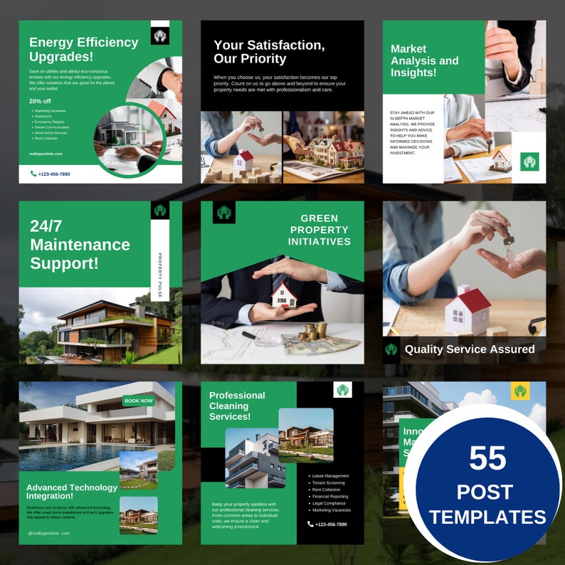 Property Management, Real Estate, Business Templates, Social Media Templates, Canva Templates, Property Marketing, Customizable Templates, Digital Marketing, Ready-to-Use Templates, Professional Templates