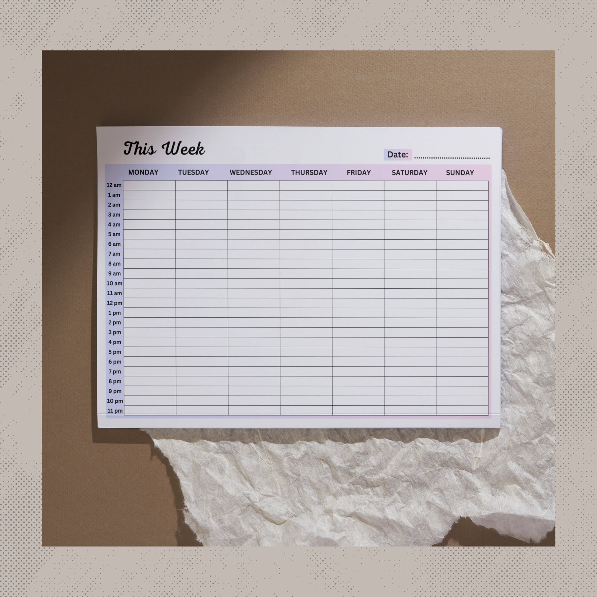 Weekly Timesheet Clock in Clock Out Tracker Weekly Time Tracker Work ...