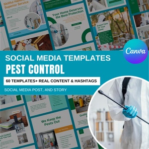 60 Editable Pest Control Business Templates Professional Pest Control Social Media Posts Ready-to-Use Editable Posts & Stories Real Content