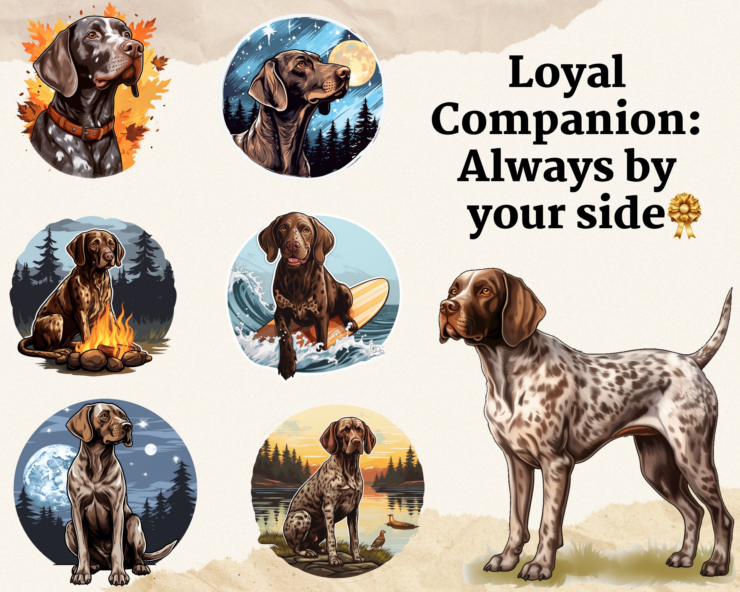 63 German Shorthaired Pointer Clipart Pack Pngs for Dog Enthusiasts ...