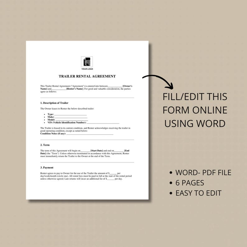 Trailer Rental Contract Template Trailer Lease Agreement Rental Form Trailer Rental Contract Template Trailer Lease Agreement Rental Form