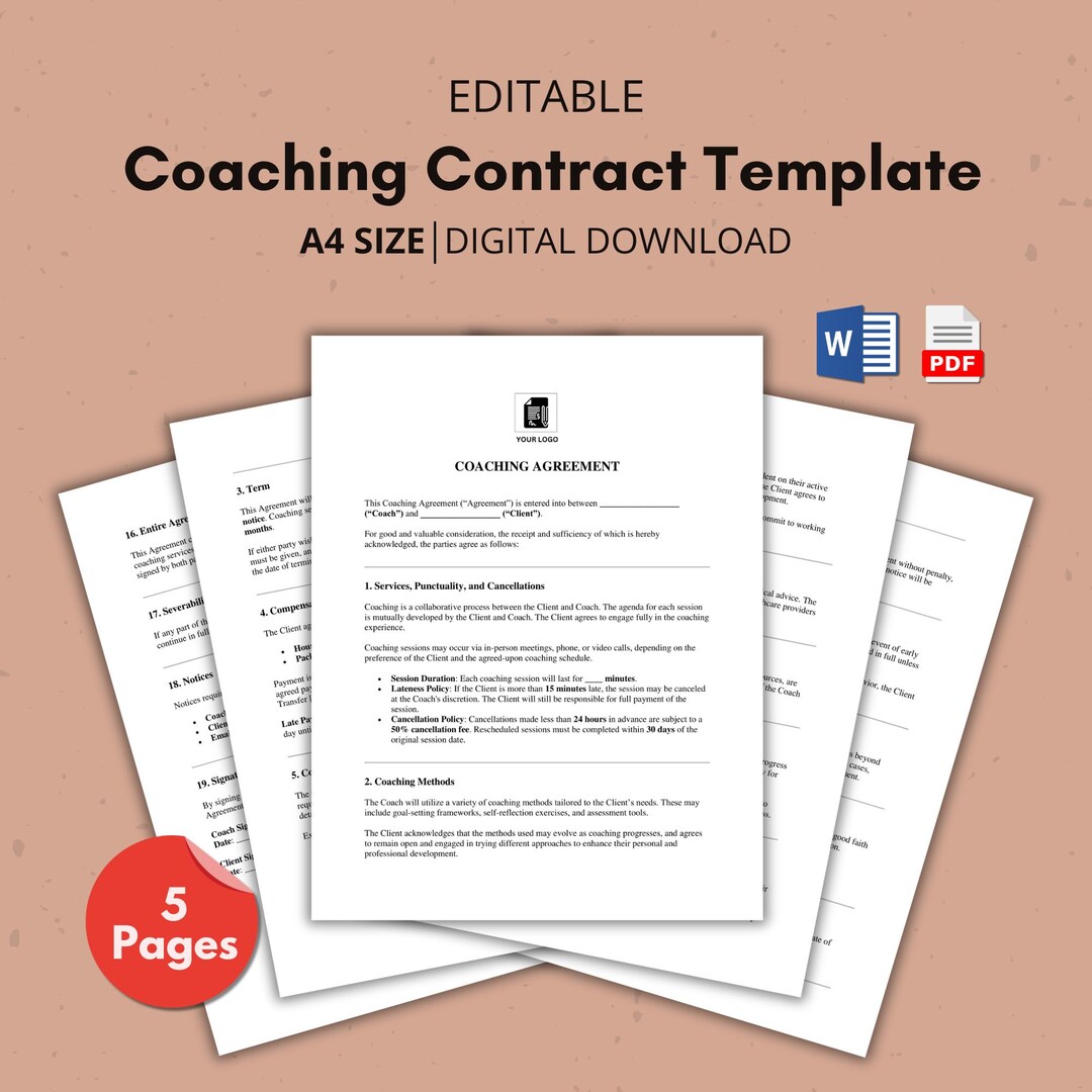 Coaching Contract Template Coaching Agreement Agreement Form Coaching Contract Template Coaching Agreement Agreement Form
