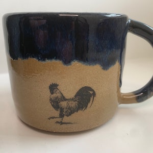 Handmade ceramic mug - chickens