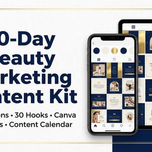 Kit de contenu marketing beauté : 100 légendes, crochets, modèles