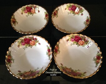 Royal Albert Old Country Roses Bowls (Set of 4): Fine Bone China Dessert Dishes
