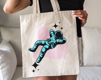 Astonaut Tote Bag, Anime tote bag, Art Tote bag, Gift Canvas tote bag