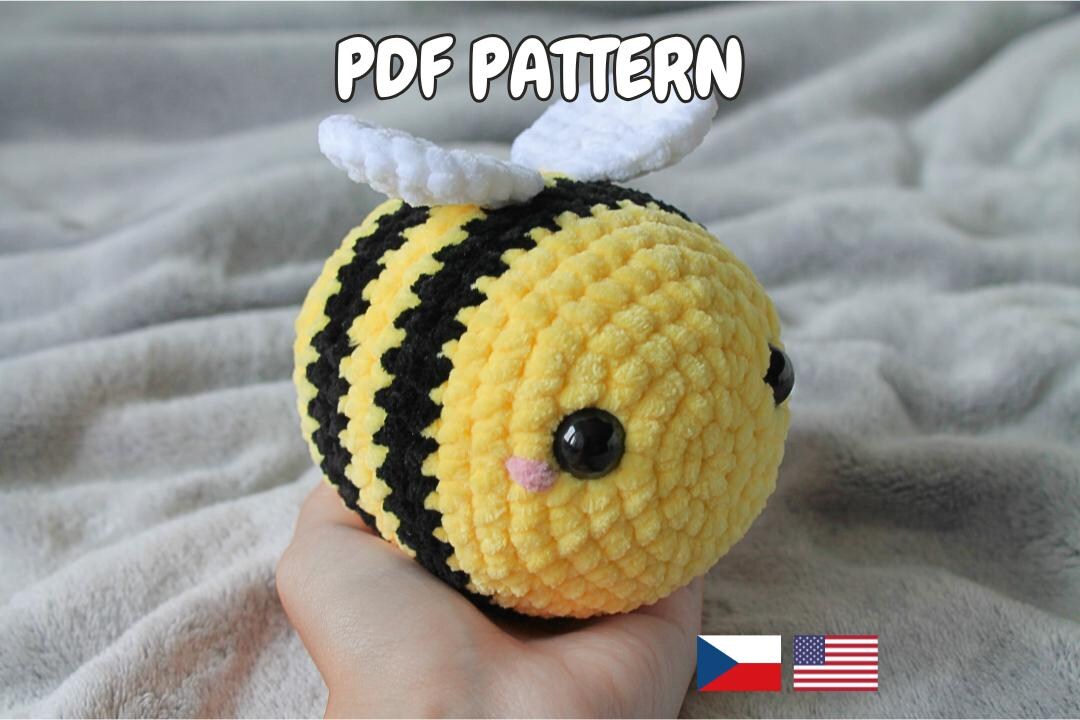 PATTERN: Plush Bee Pdf Crochet Pattern - Amigurumi Bee - English, Czech ...
