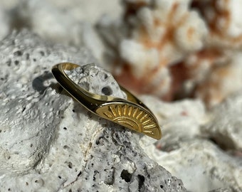 Ring Sonnenaufgang, Stapelring, Anpassen Ring, Boho Ring, Silber überzogen, Vergoldet, Strandring, Surferring, zierlicher Ring, OceanByTahlia