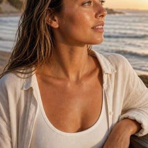 Dainty 18K Gold Plated Chain Necklace, 45cm Gold Vermeil Sterling Silver Minimalist Surfer Girl Beach Jewelry image 11