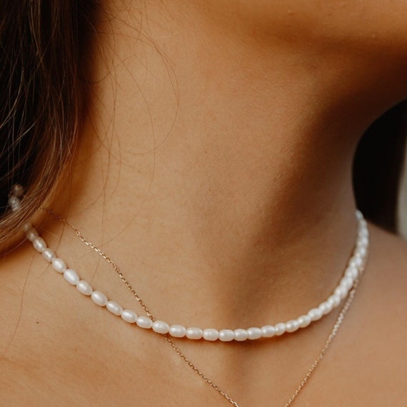 Chunky Pearl Necklace Chunky Layered Ivory Pearl Necklace