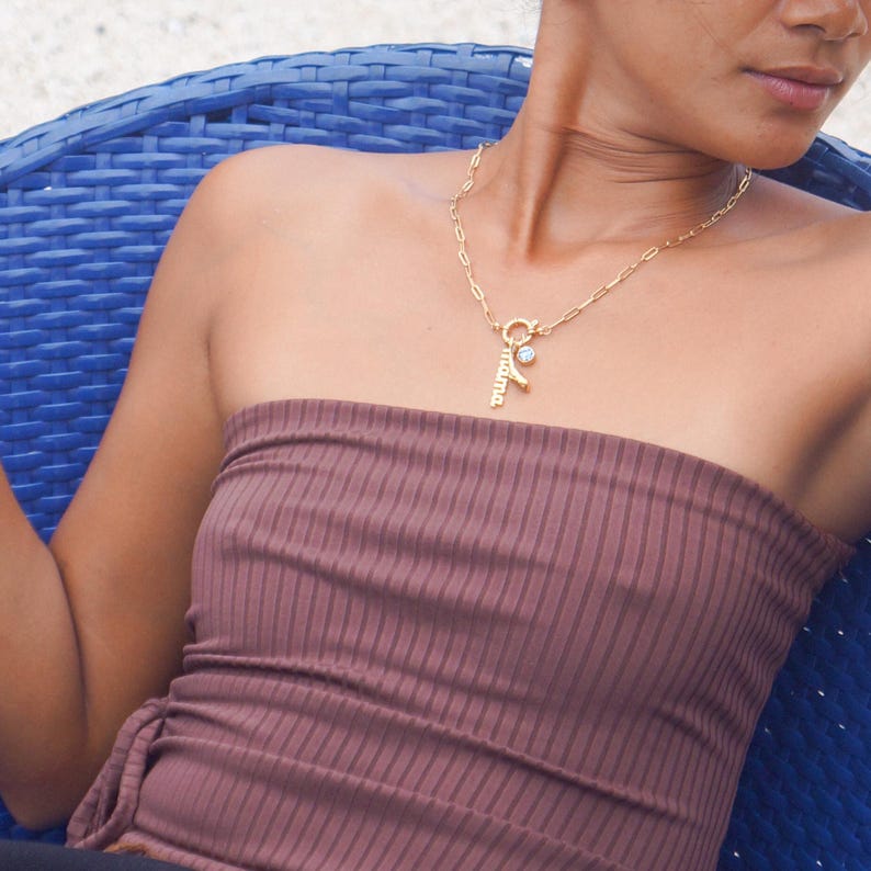 Bauen Sie Ihre eigene Halskette, gravierbare Juwelen, Sommer-Strand-Schmuck, personalisiertes Geschenk, gemischtes Metall, Meerjungfrau, Surfer, OceanByTahlia Bild 10