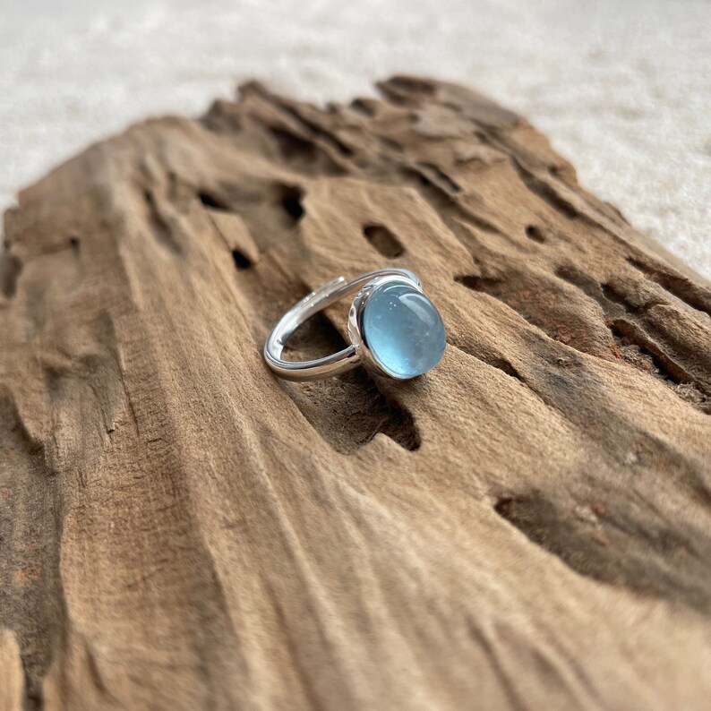 Adjustable Ring, Sapphire Ring, Sterling Silver, Ocean Lover, One Size Fits All, Stacking Ring, Beachy Ring, Surfer, Boho, OceanByTahlia image 2