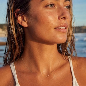 Dainty 18K Gold Plated Chain Necklace, 45cm Gold Vermeil Sterling Silver Minimalist Surfer Girl Beach Jewelry image 4