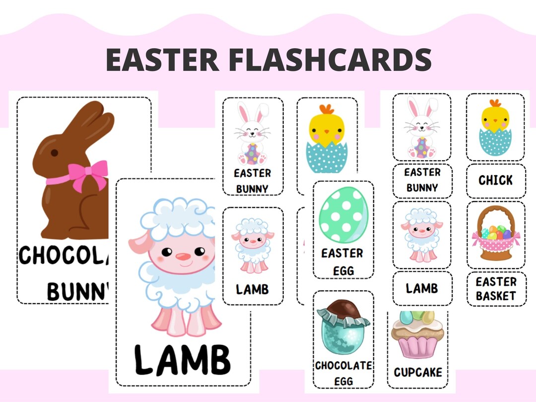 Easter Flashcards With FREE Coloring Pages ESL Download Preschool ...