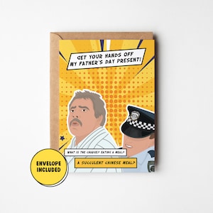 Democracy Manifest Father's Day Card, Succulent Chinese Meal, Aussie Humour Greeting Card, Funny Father's day Card for Dad Husband Uncle