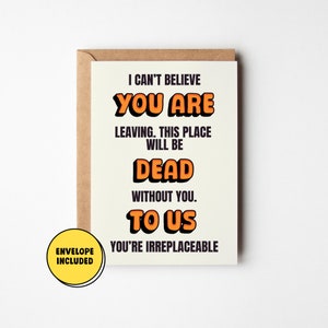 Funny Farewell Card, You Are Dead To Us, Goodbye Greeting Card for Coworker Friend Family, Rude Retirement Card, Sarcastic Farewell Gift,
