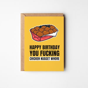Chicken Nugget Greeting Card, Funny Birthday Card, Food Lover Present, Large Birthday Card, Gift for Brother, Gift for Best Friend