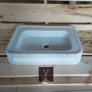 Carrera White Marble Dizayn Sink - 100% Natural Stone - Handcrafted - Marble Sink - Vessel Sink - Bathroom Design - Vanity