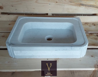 Handcrafted Carrera White Marble Vessel Sink: Bathroom Vanity Design