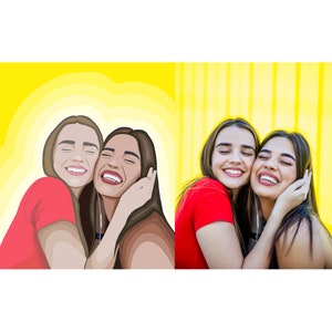 Custom realistic Portraits, Digital print, Custom Portrait, Couple portrait, anniversary gift, family portrait