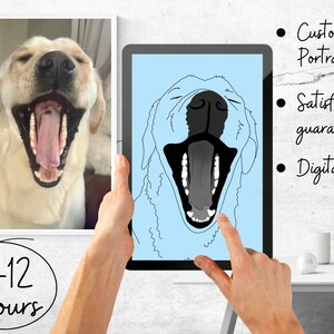 Custom pet line Portraits, Digital print, Custom Portrait, pet portrait, pet gift, dog portrait, cat