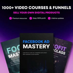 1000+ Video Courses & Funnels Bundle | MRR, PLR, Resell Rights | Digital Courses, mrr plr Courses, Template Funnels, Life/Business Courses