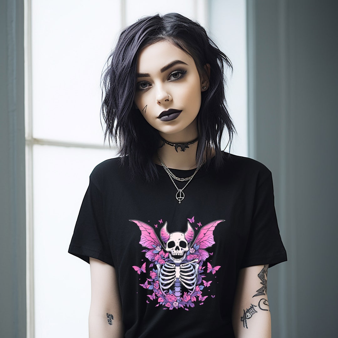 Pastel Goth Bat Tshirt Bat Skeleton Shirt Pastel Goth Etsy