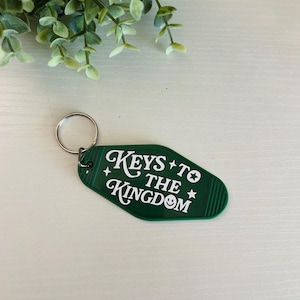 Christian Keychain, Retro Motel Keychain, Trendy Hotel Keychain,
