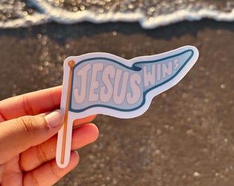 Naklejka „Jezus wygrywa” | Naklejki chrześcijańskie | Naklejka religijna