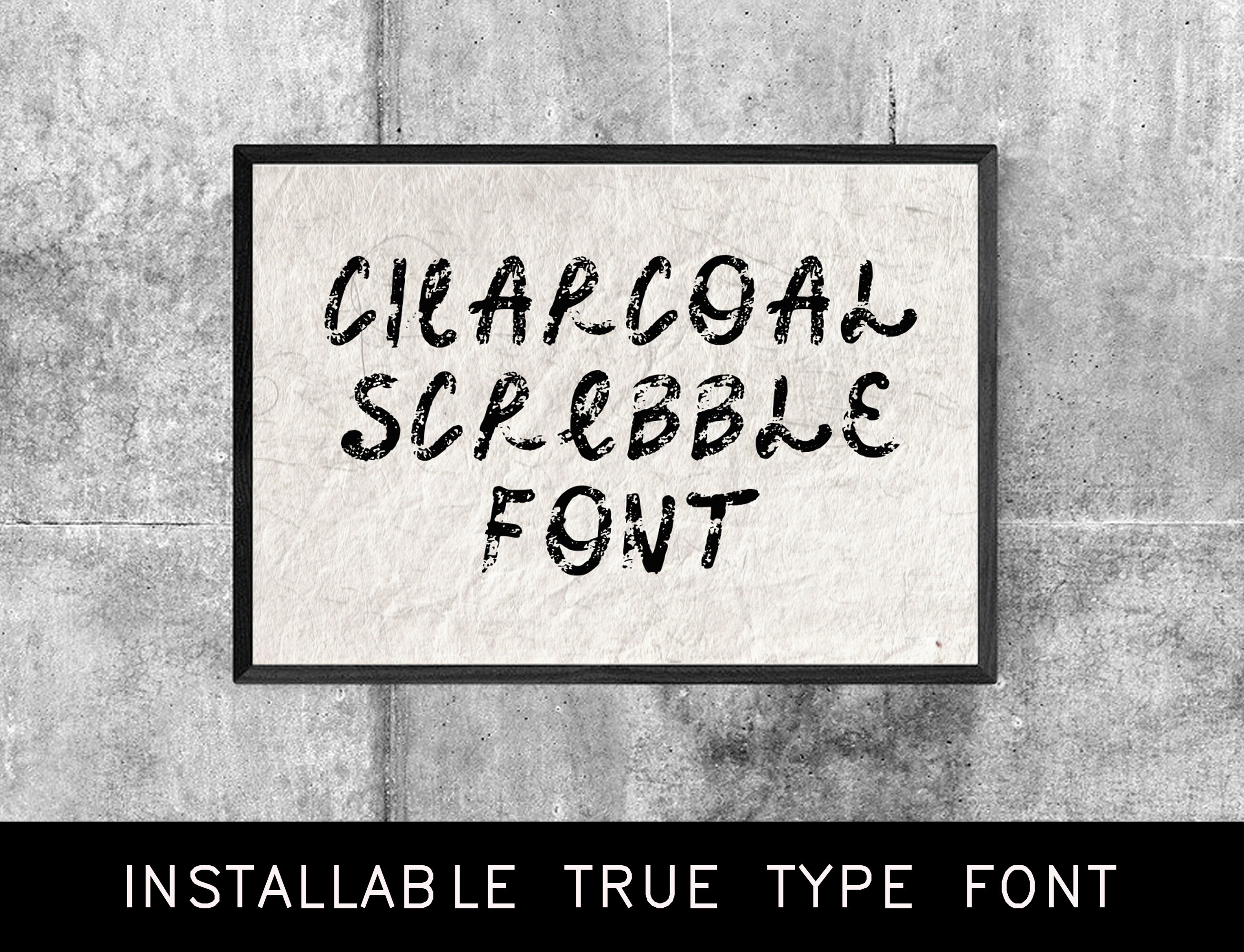 CHALKBOARD TTF, Chalk Font, Installable True Type Font, Commercial Use, Distressed Font, Grunge